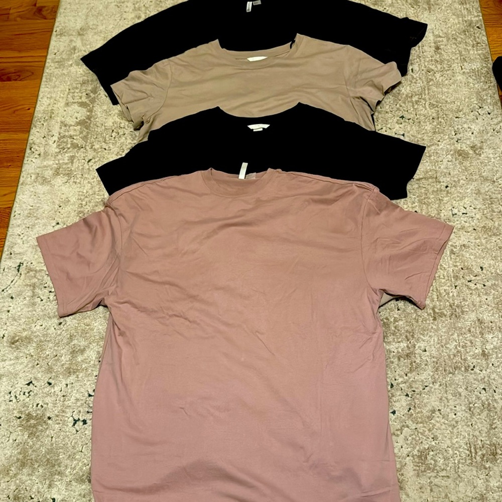 Divided H&M Women’s T-Shirt Dresses (4)Mauve/Gray are L. Beige/Black are XL.